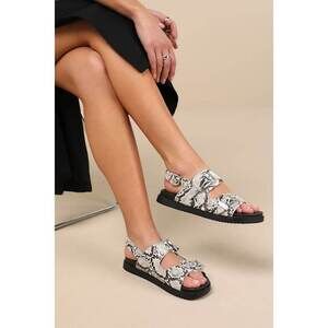 Lulus Irati Natural Snake Western Buckle Slingback Sandals Other - Size 5